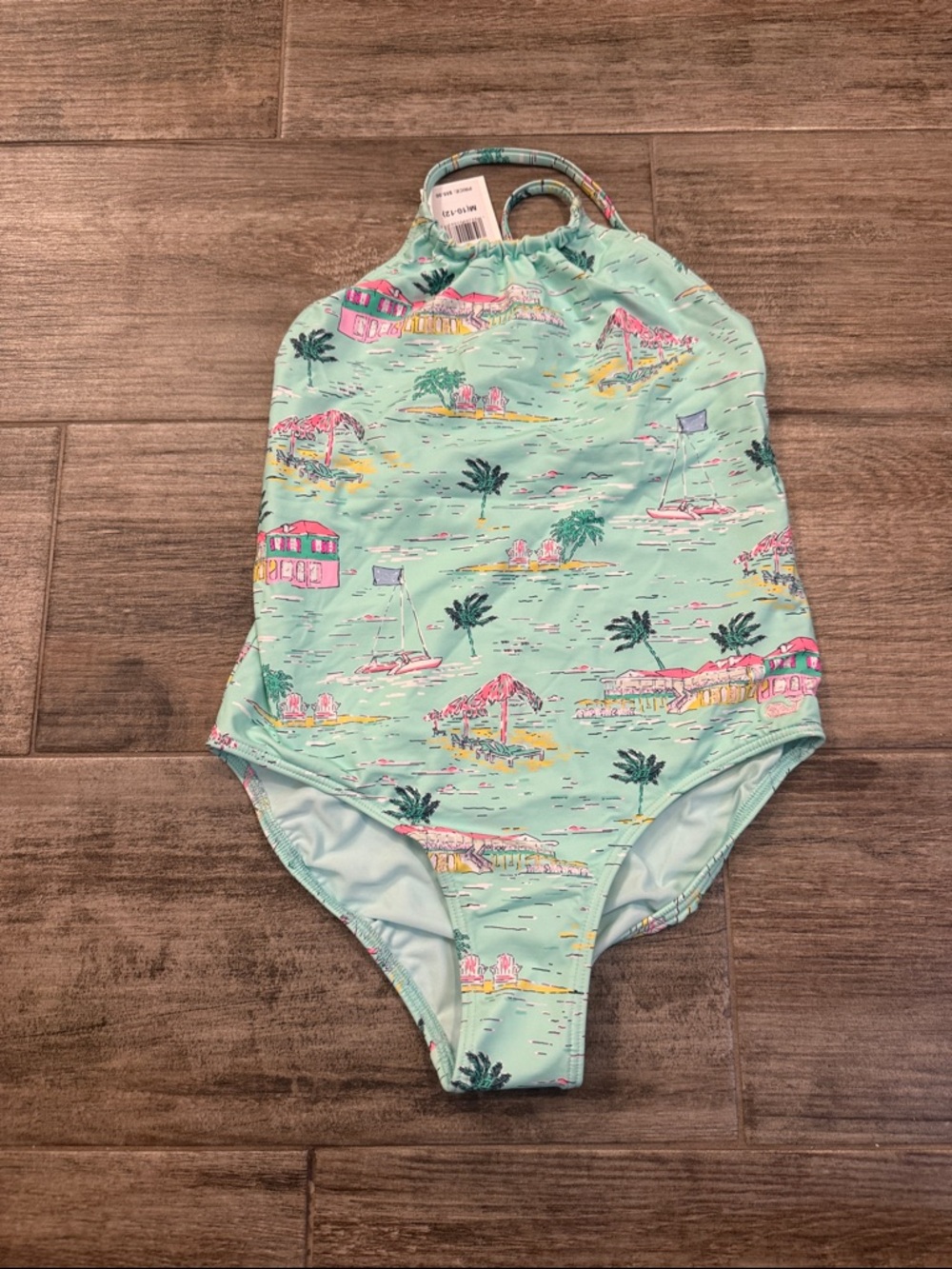 Vineyard Vines Mint Tropical Halter One-Piece Swimsuit
